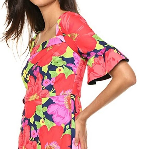 NWT Trina Trina Turk Kanan Square Neck dress sz 4 - Picture 1 of 12